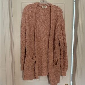 J. Crew Soft Pink Textured Cardigan